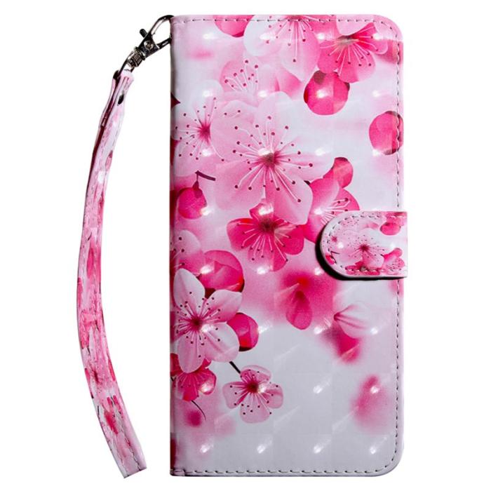 OEM - Mobilskal för Samsung Galaxy S26 Ställning Mönstertryck Konstläder - Röd Blomma