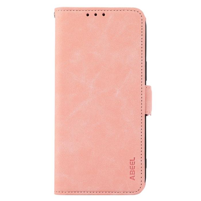 ABEEL - ABEEL iPhone 16 Plus Plånboksfodral Med Magnetstängning RFID-Skydd - Rosa
