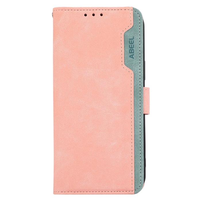 ABEEL - ABEEL iPhone 16 Plus Plånboksfodral RFID Skydd Konstläder - Rosa