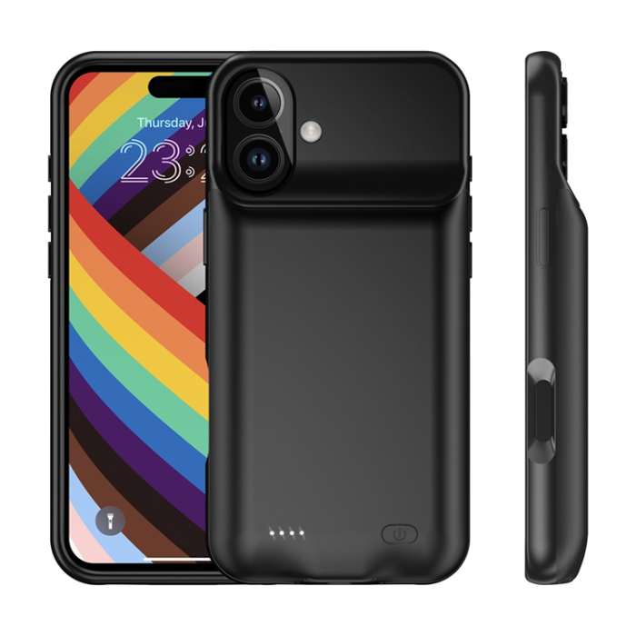 A-One Brand - iPhone 16 Batteriskal 7000mAh - Svart
