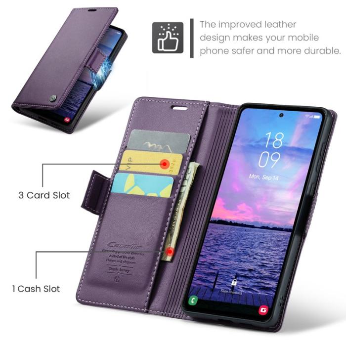 Caseme - CASEME Plånboksfodral Konstläder till Samsung Galaxy S23 FE - Lila