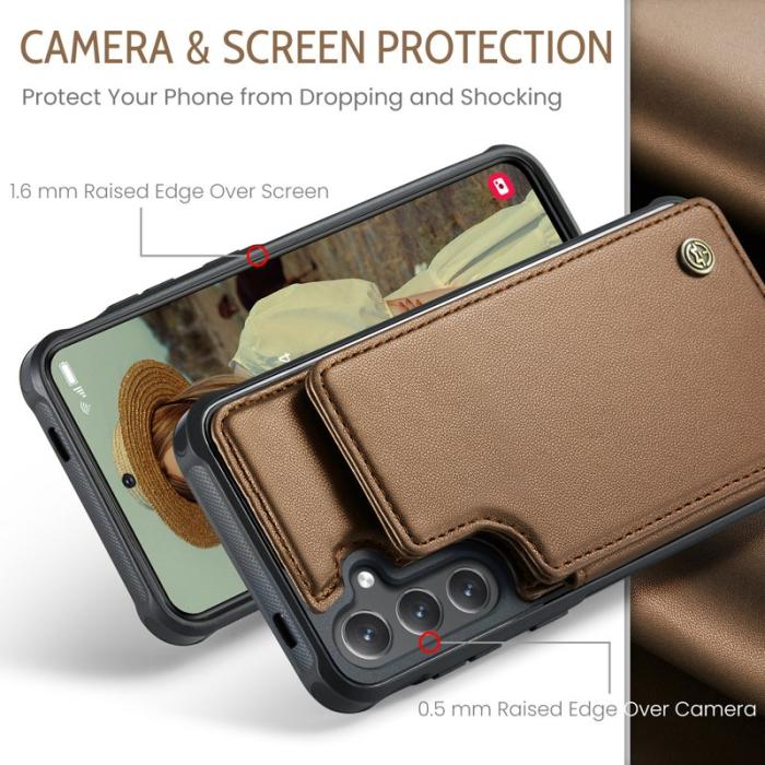 Caseme - CASEME C22 Fodral för Samsung Galaxy S25 i Konstläder - Brun