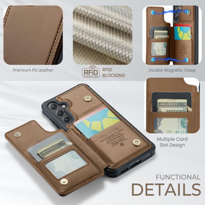 Caseme - CASEME C22 Fodral för Samsung Galaxy S25 i Konstläder - Brun