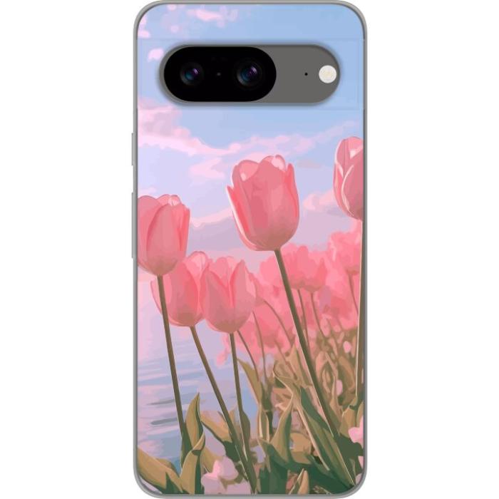 iSecrets - Mobilskal till Google Pixel 8 med Rosa Tulpaner