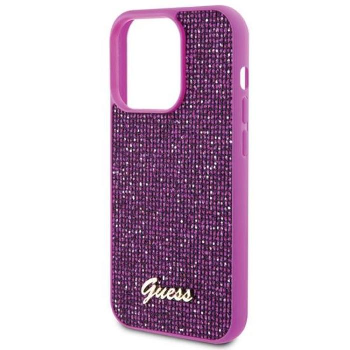 Guess - Guess iPhone 15 Pro Mobilskal Disco Metal Script - Rosa