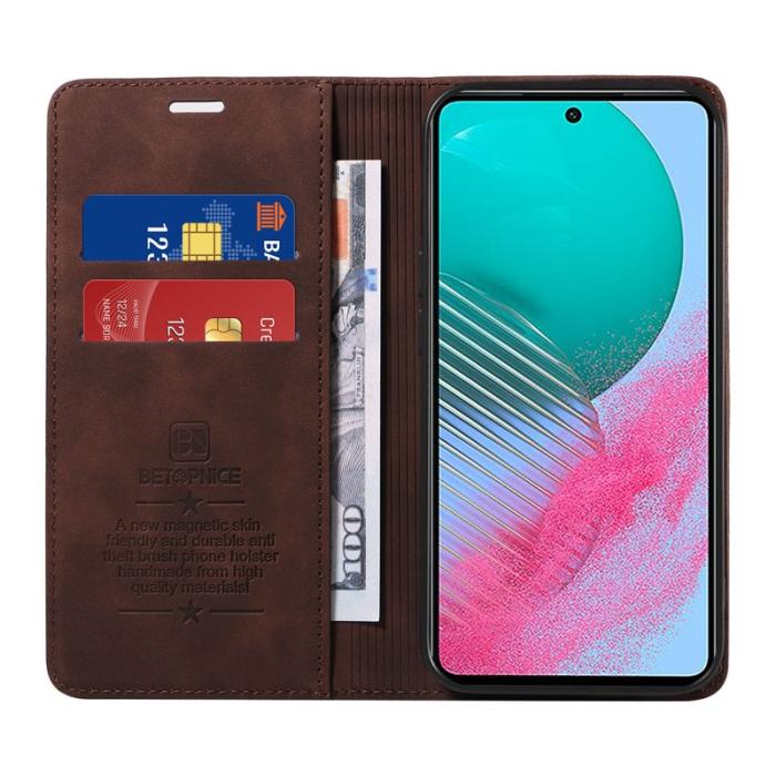 BETOPNICE - BETOPNICE 003 för Samsung Galaxy M54 5G Plånboksfodral Konstläder - Brun