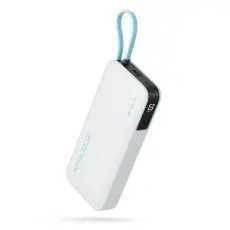 Cuktech - Cuktech Powerbank 20000 mAh 55W med Integrerad Kabel - Vit