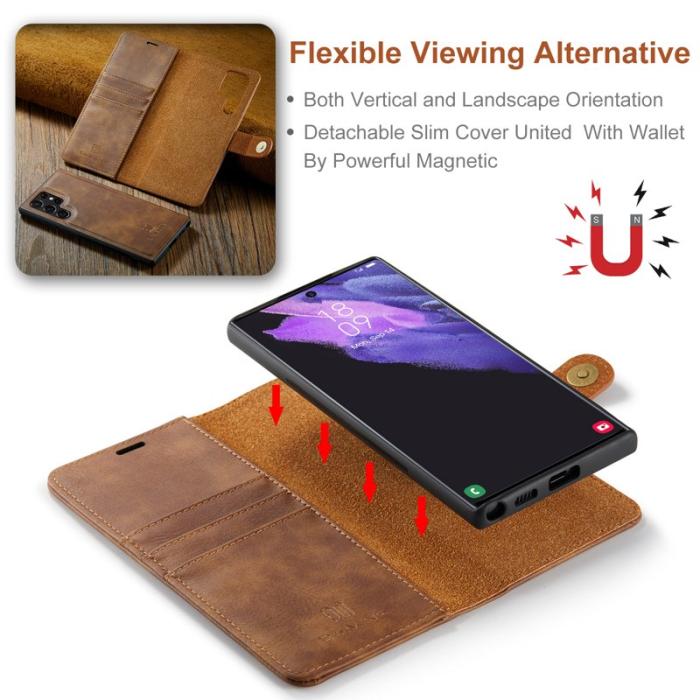 DG.MING - DG.MING Samsung Galaxy S25 Ultra Plånboksfodral Äkta läder - Brun