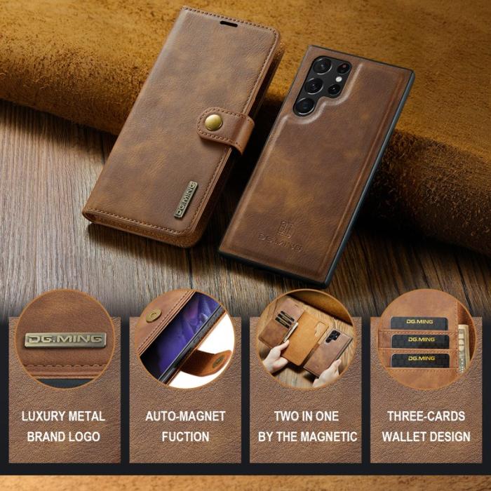 DG.MING - DG.MING Samsung Galaxy S25 Ultra Plånboksfodral Äkta läder - Brun
