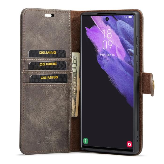 DG.MING - DG.MING Samsung Galaxy S25 Ultra Plånboksfodral Äkta läder - Grå