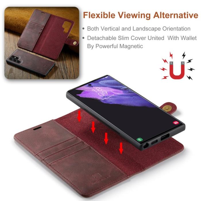 DG.MING - DG.MING Samsung Galaxy S25 Ultra Plånboksfodral Äkta läder Röd