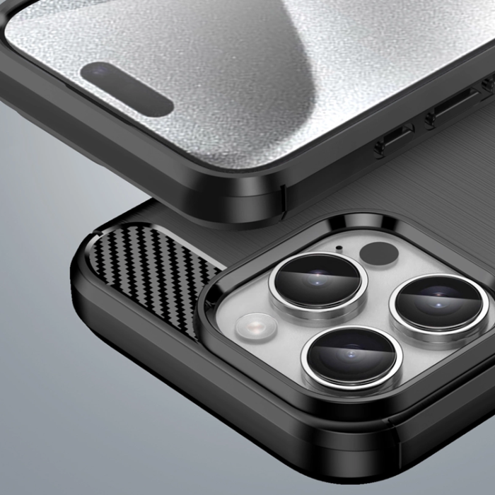 OEM - iPhone 16 Pro Max Mobilskal Silikon Carbon - Svart