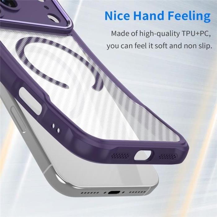 A-One Brand - iPhone 17 Pro Max Mobilskal MagSafe Carbon Fiber - Lila