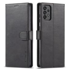 LC.imeeke - LC.IMEEKE f&ouml;r Samsung Galaxy A73 5G Pl&aring;nboksfodral Texturerat Konstl&auml;der Svart