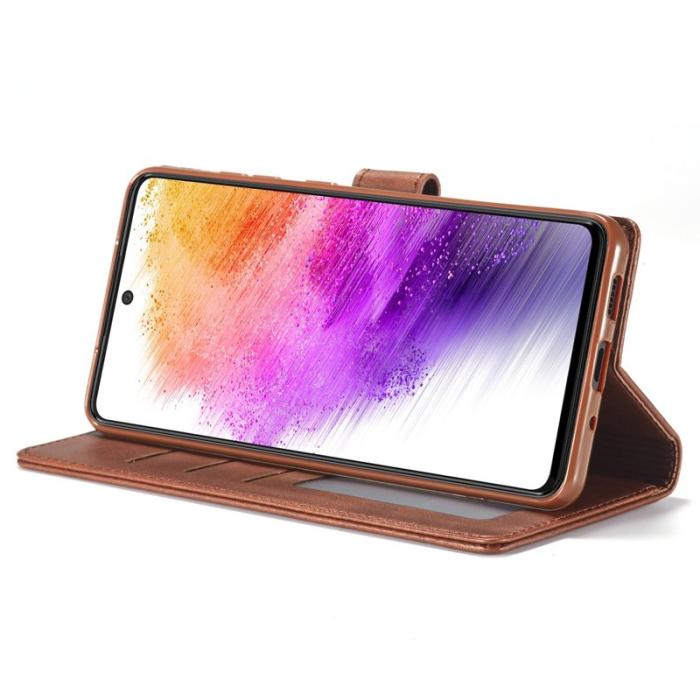 LC.imeeke - LC.IMEEKE för Samsung Galaxy A73 5G Plånboksfodral Texturerat Konstläder Svart