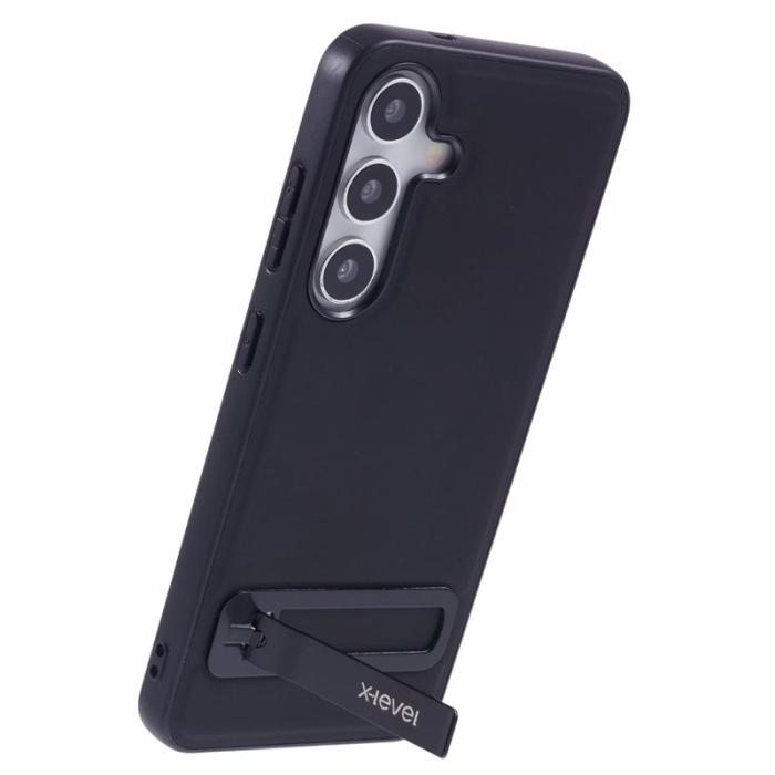 X-Level - X-LEVEL Mobilskal till Samsung Galaxy S25 Läder Coated TPU Svart
