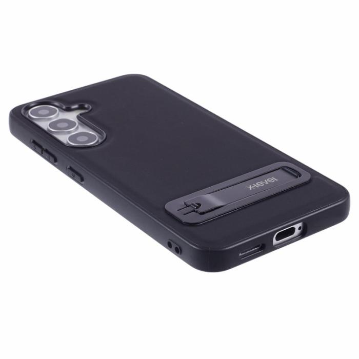 X-Level - X-LEVEL Mobilskal till Samsung Galaxy S25 Läder Coated TPU Svart