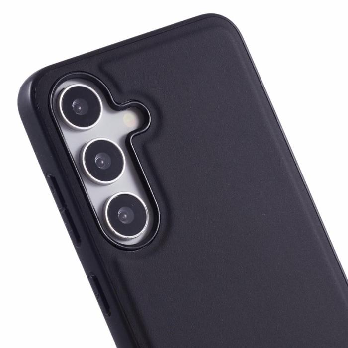 X-Level - X-LEVEL Mobilskal till Samsung Galaxy S25 Läder Coated TPU Svart