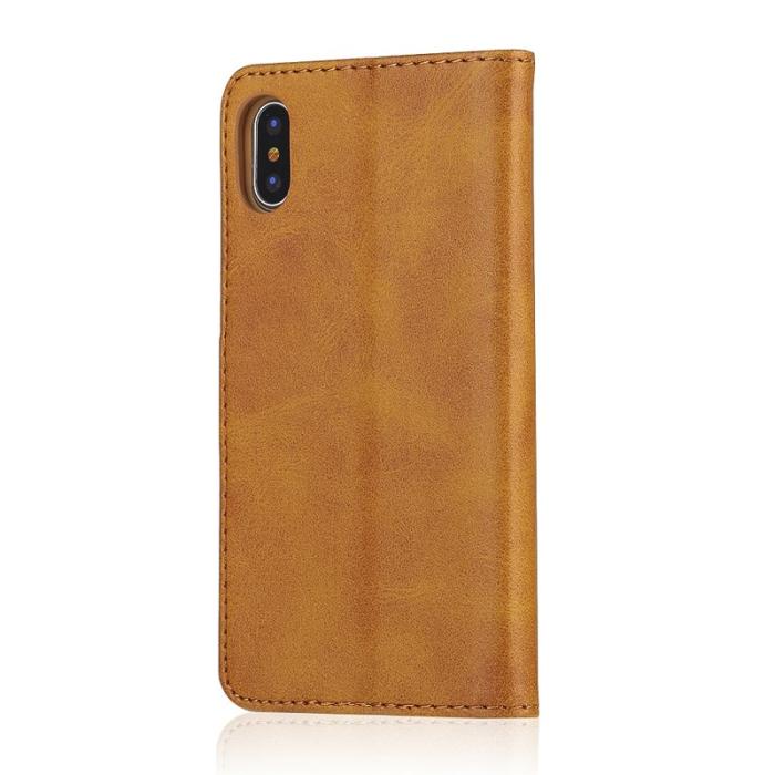 LC.imeeke - LC.IMEEKE Stand Plånboksfodral i Konstläder för iPhone X - Brun