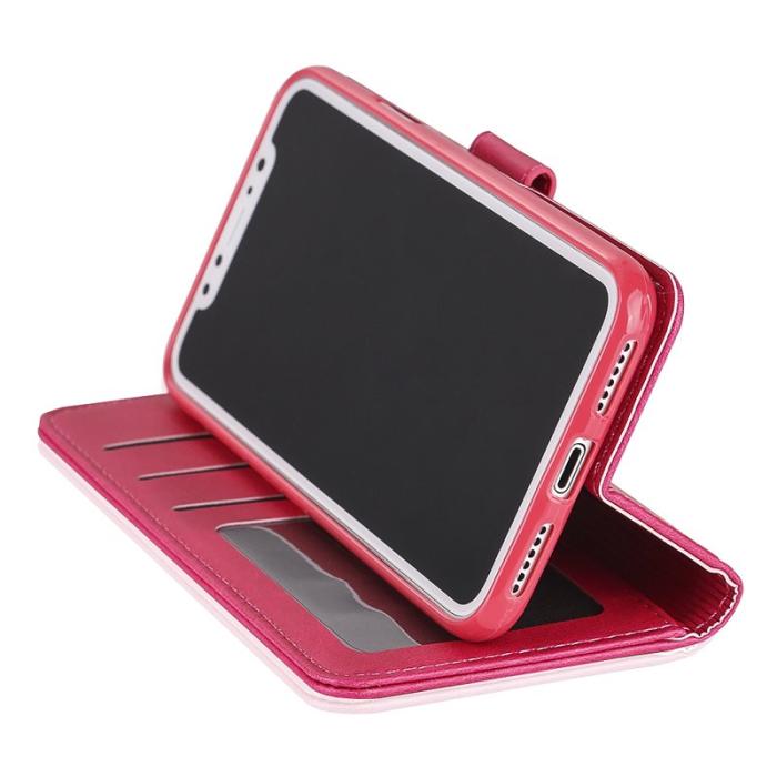LC.imeeke - LC.IMEEKE Stand Plånboksfodral i Konstläder - Rosa för iPhone X/10