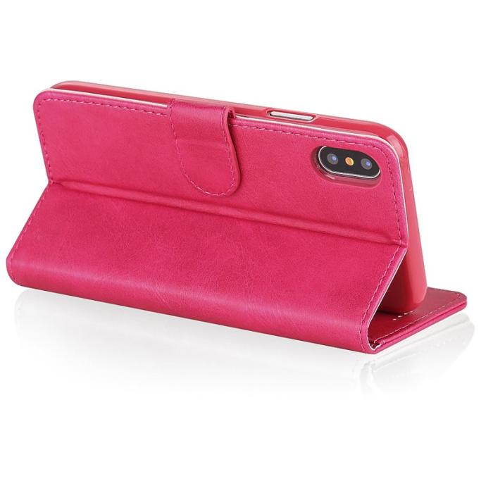 LC.imeeke - LC.IMEEKE Stand Plånboksfodral i Konstläder - Rosa för iPhone X/10