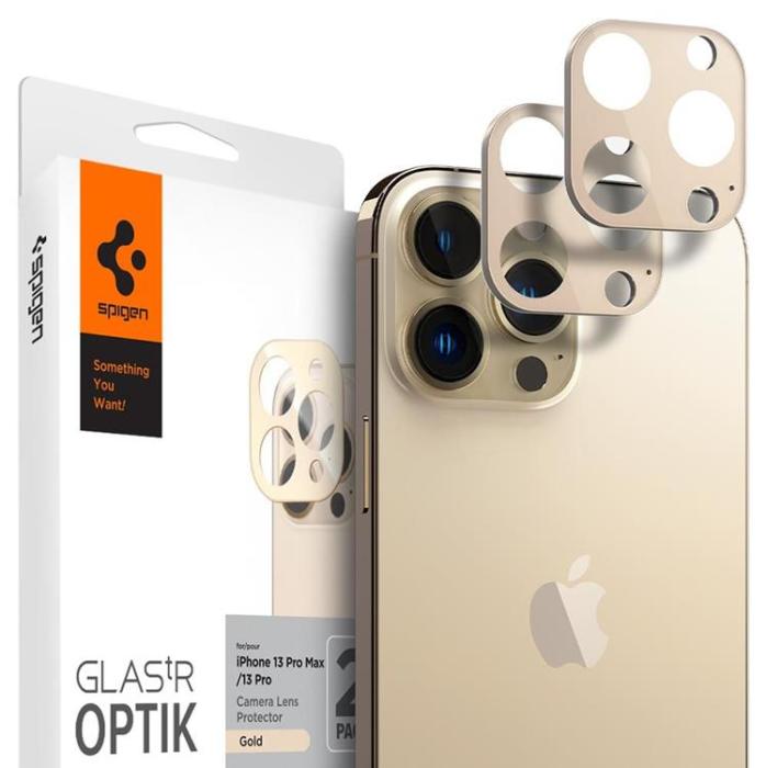 UTGATT - Spigen Optik.Tr 2-Pack Kameraskydd iPhone 13 Pro / 13 Pro Max - Guld