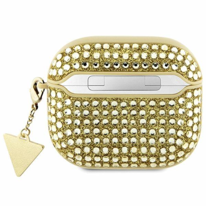 Guess - Guess AirPods 3 Skal Rhinestone Triangle Charm - Guld