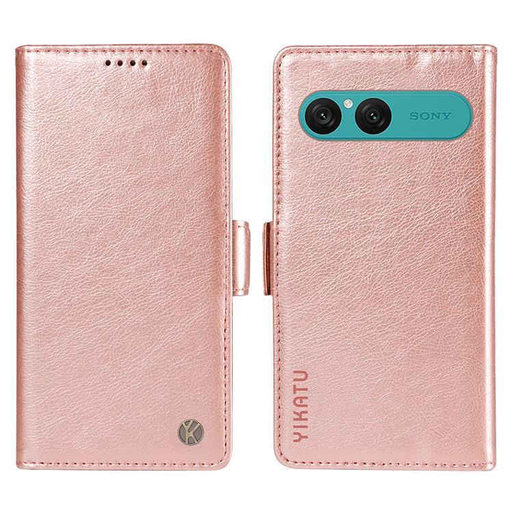 YIKATU Sony Xperia 10 VII Plånboksfodral Litchi Texture - Roséguld | 2353 | AlltMobil