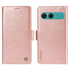 YIKATU - YIKATU Sony Xperia 10 VII Plånboksfodral Litchi Texture - Roséguld