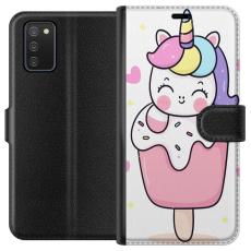 Gustaf - Pl&aring;nboksfodral till Samsung Galaxy A02s med Glad enh&ouml;rning