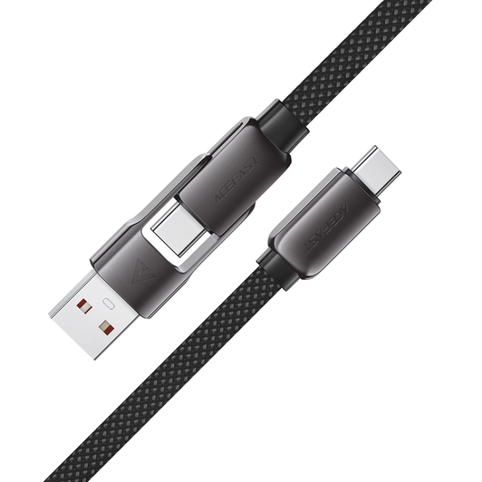 Acefast - Acefast USB-C - USB-A - USB-C 3A Kabel 0.2m 480Mb/s Svart