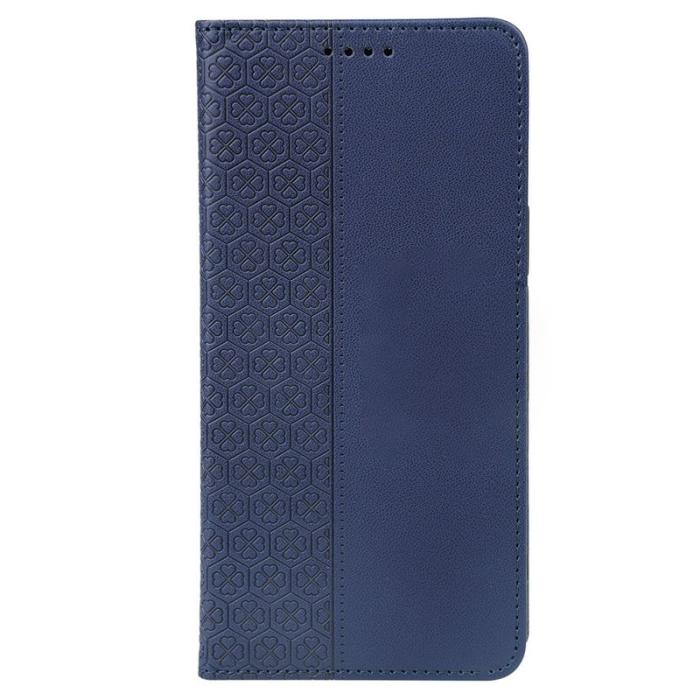OEM - Samsung Galaxy S26 Fodral Fyrklöver Äkta Läder Flip - Blå
