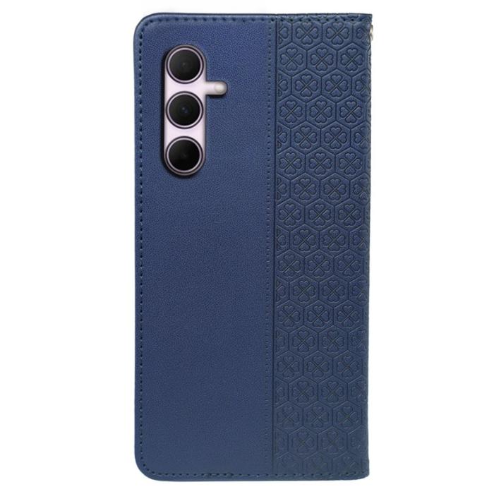 OEM - Samsung Galaxy S26 Fodral Fyrklöver Äkta Läder Flip - Blå