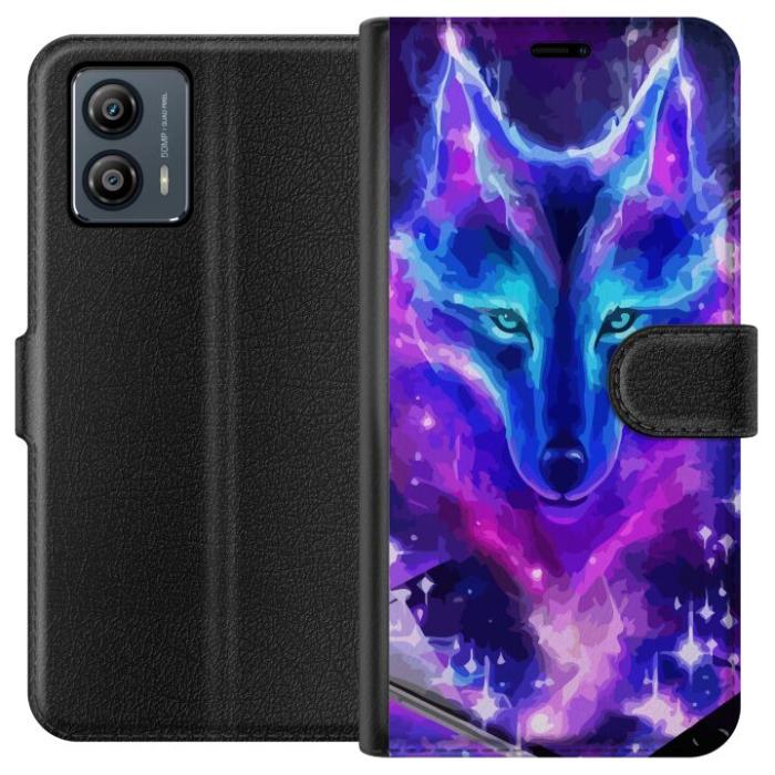 iSecrets - Plånboksfodral till Motorola Moto G53 med Neon Varg