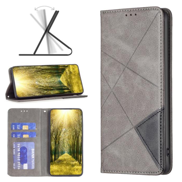 OEM - Samsung Galaxy S26 Ultra Skal Äkta Läder Geometrisk Prägling - Grå