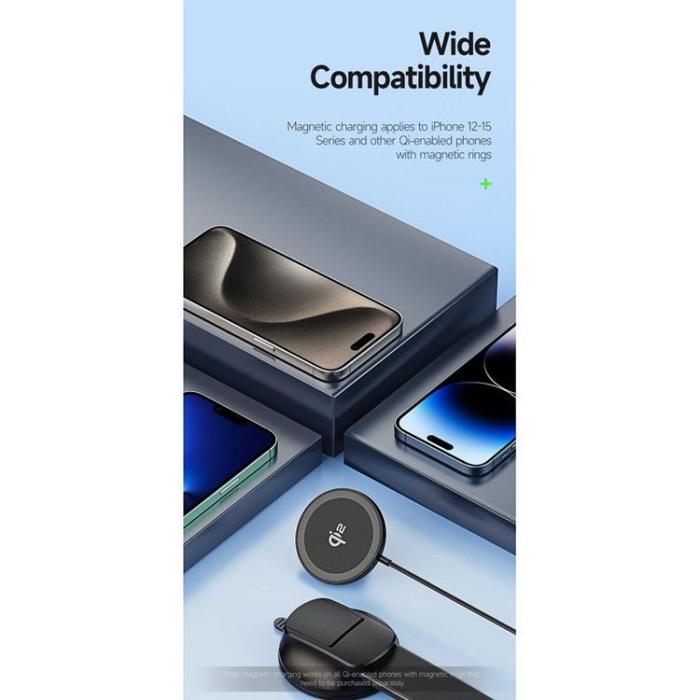 DUZZONA - Duzzona Magnetisk Bilhållare MagSafe med Trådlös Laddning 15W V4 - Svart