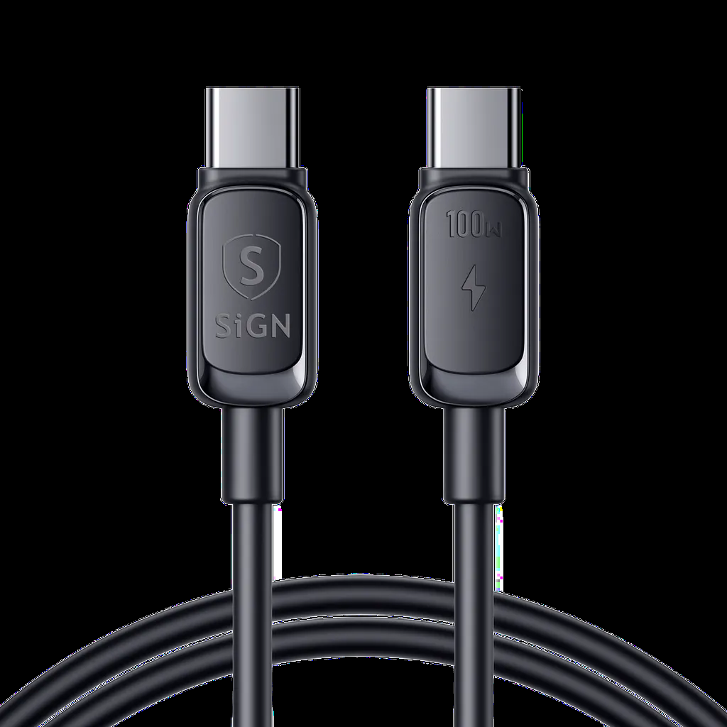 SiGN USB-C till USB-C Kabel 2m 100W - Svart | 3541 | AlltMobil