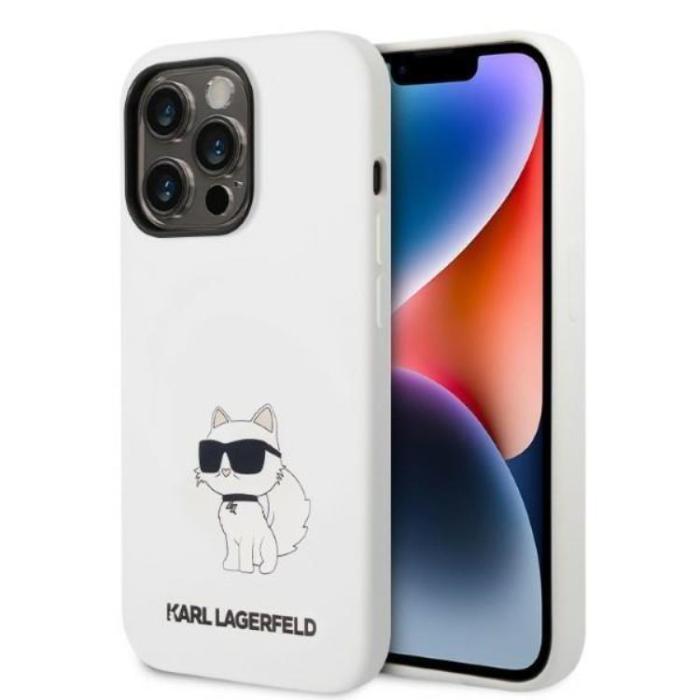 KARL LAGERFELD - Karl Lagerfeld Magsafe iPhone 14 Pro Max Skal Choupette Silicone - Vit