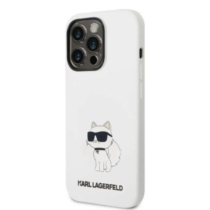 KARL LAGERFELD - Karl Lagerfeld Magsafe iPhone 14 Pro Max Skal Choupette Silicone - Vit