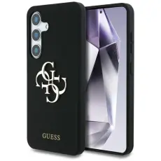 Guess - Guess Galaxy S25 Mobilskal Silikon Big 4G Bottom Script - Svart
