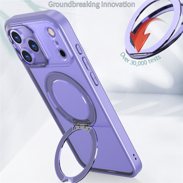 A-One Brand - iPhone 17 Pro Mobilskal MagSafe TPU + Acrylic Kickstand - Ljuslila