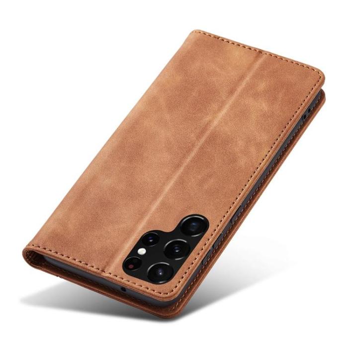 OEM - Galaxy S22 Ultra Plånboksfodral Magnet Fancy - Brun