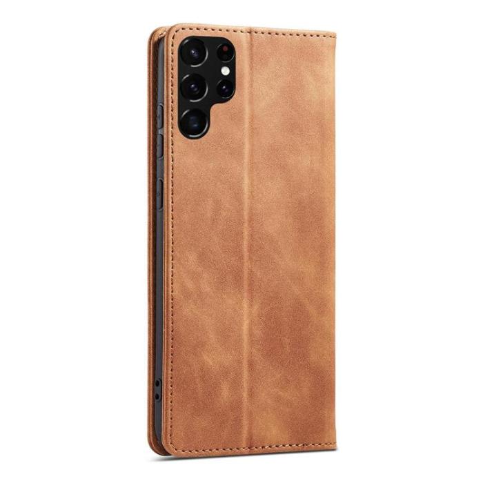 OEM - Galaxy S22 Ultra Plånboksfodral Magnet Fancy - Brun