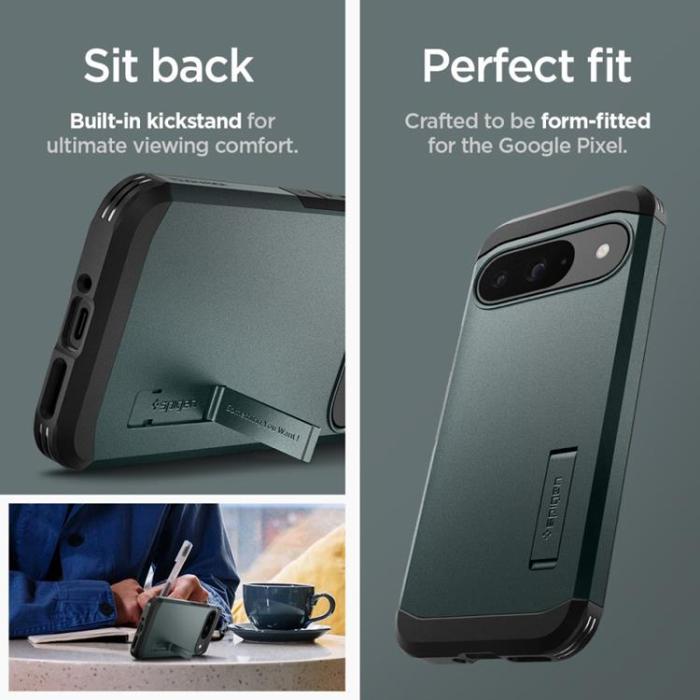 UTGATT - Spigen Google Pixel 9/9 Pro Mobilskal Tough Armor - Abyss Grön