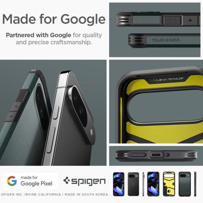 UTGATT - Spigen Google Pixel 9/9 Pro Mobilskal Tough Armor - Abyss Grön