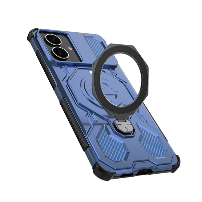 A-One Brand - Galaxy S26 Edge Mobilskal Rotating Metal Kickstand - Mörkblå