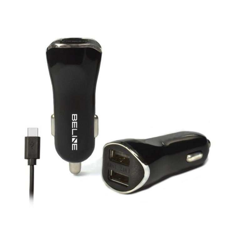 Beline Billaddare USB-A Till USB-A Med USB-C Kabel - Svart | 505295 | AlltMobil