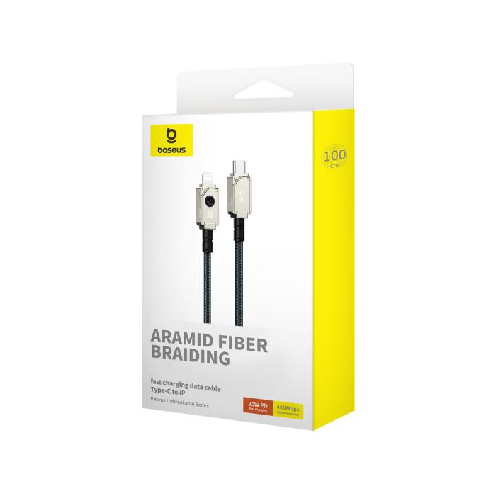 BASEUS - BASEUS USB-C till Lightning Kabel 20W 2m 480Mbps - Vit