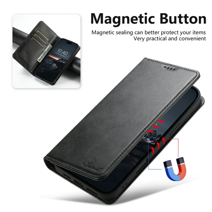 SUTENI - SUTENI iPhone 17 Air Plånboksfodral PU Läder - Svart