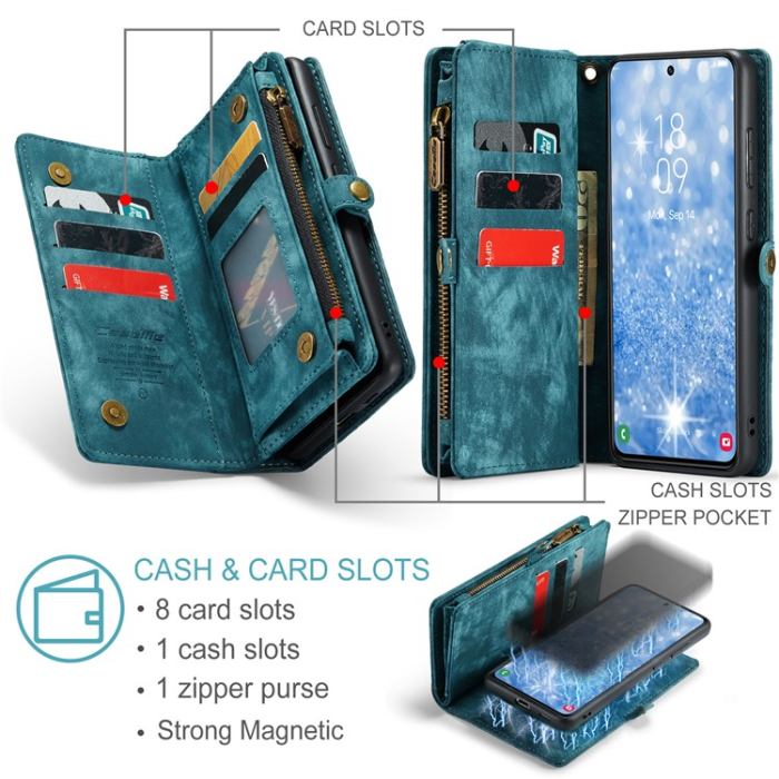 Caseme - Caseme Galaxy S23 Plånboksfodral Detachable - Blå